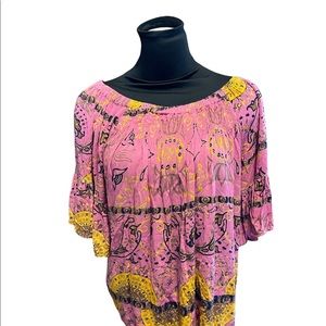 Latitude 10 off the Shoulder top with embellished flutter sleeves. EUC